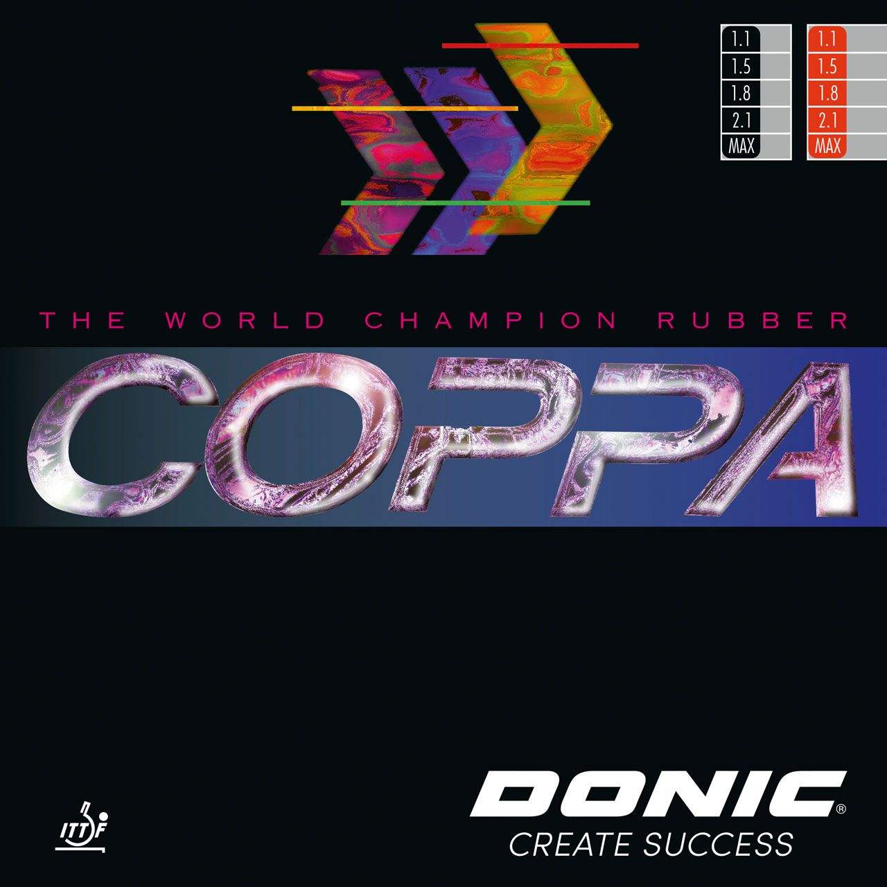 Donic Coppa-noir / 1,5 Revêtement de tennis de table