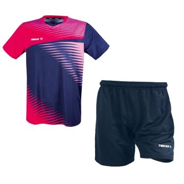 Tibhar Komplett Dress TIBHAR Trikot Azur pink + TIBHAR Shorts World marine