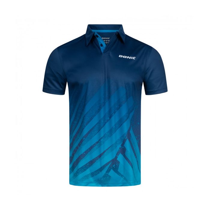 DONIC Poloshirt Flow blau - Vorderseite