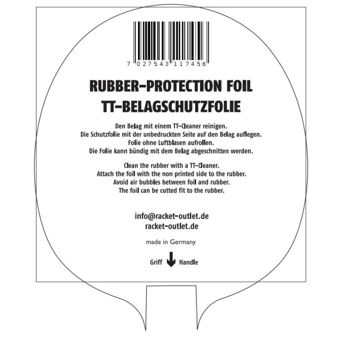 TT-Belag Schutzfolie