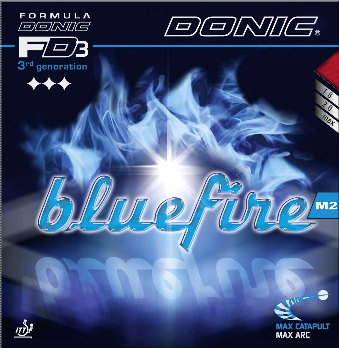 Donic Bluefire M2 rouge / max Revêtement de tennis de table