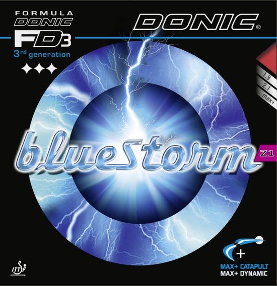 Donic Bluestorm Z1 (bleu / max) Revêtement de tennis de table