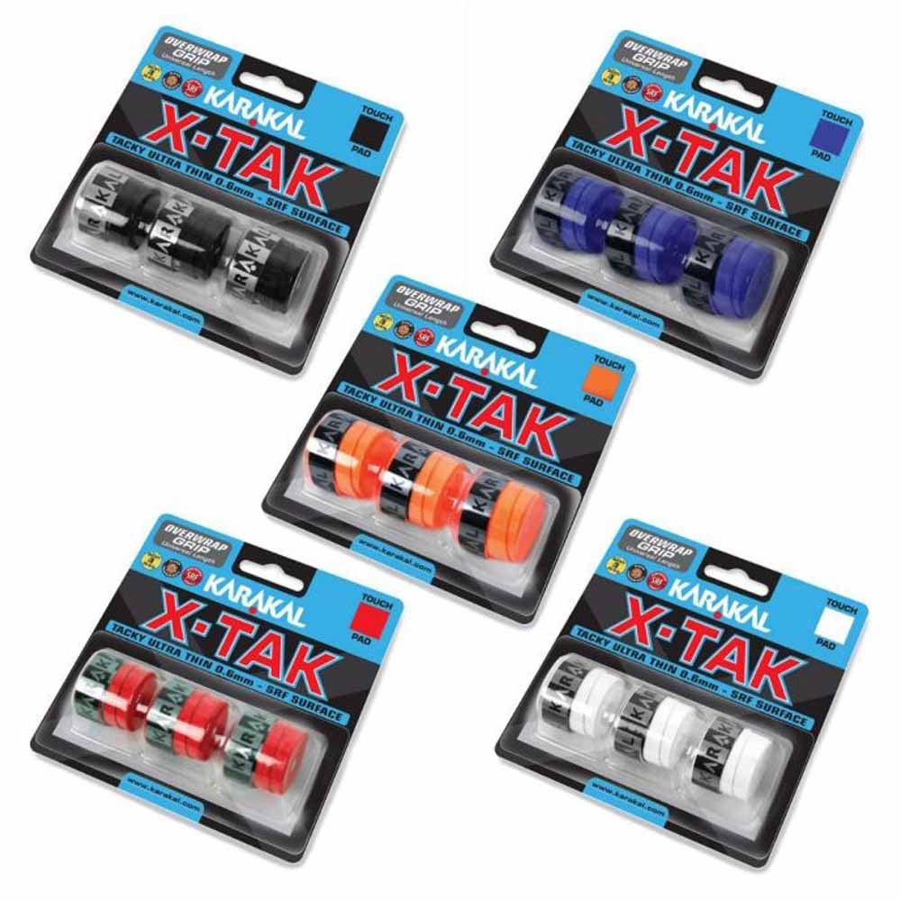 Karakal X-TAK Surgrip Blister de 3 (rouge)